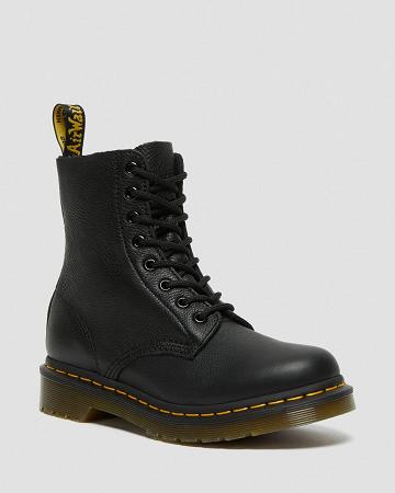 Dr Martens 1460 Pascal Virginia Leren Enkellaars Dames Zwart | NL 86TCE